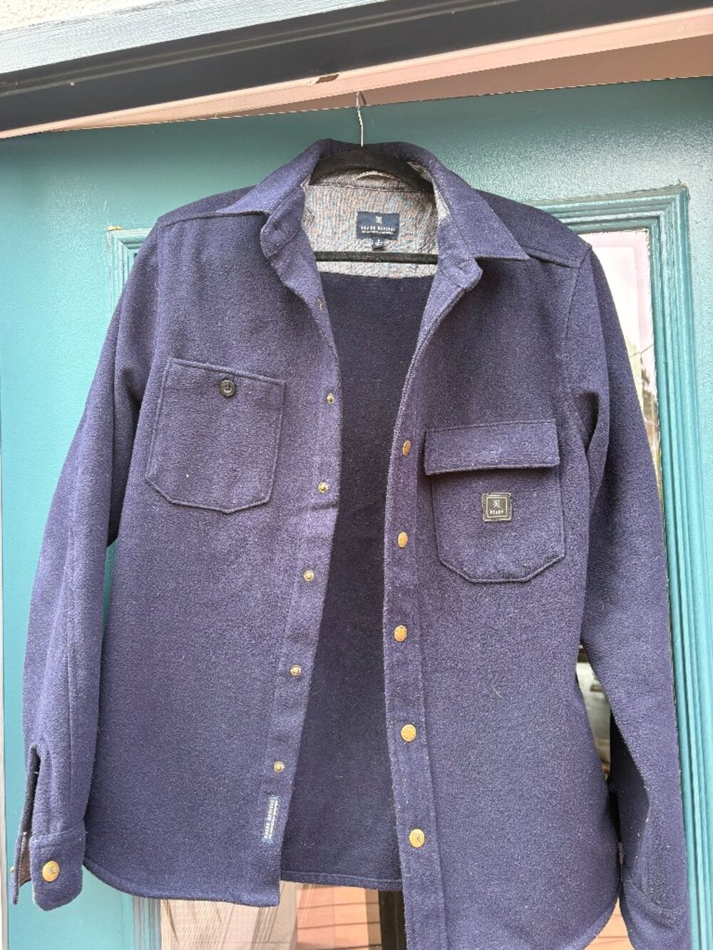 Roark Revival Navy Shirt Jacket Shacket Snap Button Size Small